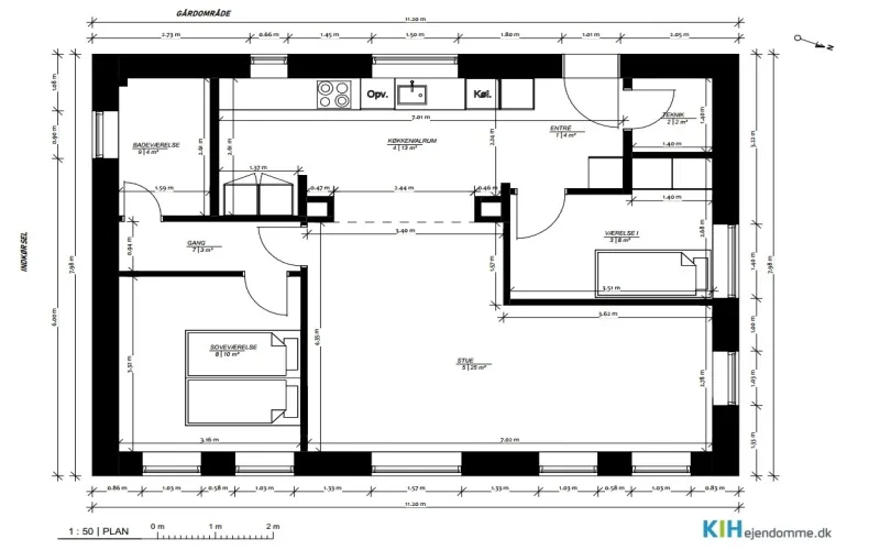 Nyrenoveret 3-værelses lejlighed med haveadgang i Langeskov - Foto 3